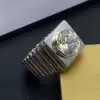 3.8ct Round Cut Two Tone Sculptural Cocktail Ring