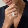 3.8ct Round Cut Two Tone Sculptural Cocktail Ring