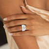 3.8ct Round Cut Two Tone Sculptural Cocktail Ring