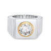 3.8ct Round Cut Two Tone Sculptural Cocktail Ring