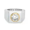 3.8ct Round Cut Two Tone Sculptural Cocktail Ring