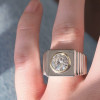 3.8ct Round Cut Two Tone Sculptural Cocktail Ring
