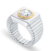 3.8ct Round Cut Two Tone Sculptural Cocktail Ring
