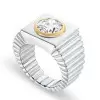 3.8ct Round Cut Two Tone Sculptural Cocktail Ring