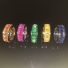 7ctw Emerald Cut Multicolor Sapphire Channel-Set Eternity Ring