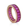 7ctw Emerald Cut Multicolor Sapphire Channel-Set Eternity Ring
