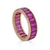 7ctw Emerald Cut Multicolor Sapphire Channel-Set Eternity Ring