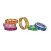 7ctw Emerald Cut Multicolor Sapphire Channel-Set Eternity Ring