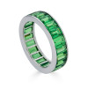 7ctw Emerald Cut Multicolor Sapphire Channel-Set Eternity Ring