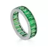7ctw Emerald Cut Multicolor Sapphire Channel-Set Eternity Ring