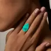 14ct Pear Cut Green Paraiba Tourmaline Cocktail Ring