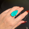 14ct Pear Cut Green Blue Paraiba Tourmaline Cocktail Ring