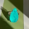 14ct Pear Cut Green Blue Paraiba Tourmaline Cocktail Ring