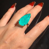 14ct Pear Cut Green Blue Paraiba Tourmaline Cocktail Ring