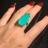 14ct Pear Cut Green Blue Paraiba Tourmaline Cocktail Ring