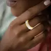 White Sapphire Paved Fluid Contemporary Wedding Ring