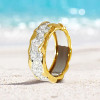 White Sapphire Paved Fluid Contemporary Wedding Ring