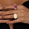 2.5ctw Multicolor Sapphire Paved Cocktail Ring
