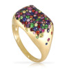2.5ctw Multicolor Sapphire Paved Cocktail Ring