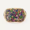 2.5ctw Multicolor Sapphire Paved Cocktail Ring
