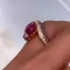 5ct Fuchsia and Amethyst Sapphire Bypass Cocktail Ring