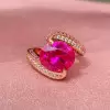 5ct Fuchsia and Amethyst Sapphire Bypass Cocktail Ring