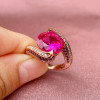 5ct Fuchsia and Amethyst Sapphire Bypass Cocktail Ring