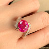 5ct Fuchsia and Amethyst Sapphire Bypass Cocktail Ring