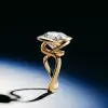9.5ct Cushion Cut White Sapphire Knot Engagement Ring