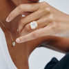 9.5ct Cushion Cut White Sapphire Knot Engagement Ring