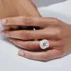 9.5ct Cushion Cut White Sapphire Knot Engagement Ring