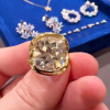 9.5ct Cushion Cut White Sapphire Knot Engagement Ring