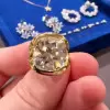 9.5ct Cushion Cut White Sapphire Knot Engagement Ring