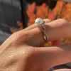 10MM Pearl Twist Shank Vintage Engagement Ring