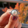 10MM Pearl Twist Shank Vintage Engagement Ring