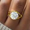 3.8ct Round Cut Split Shank Modern Engagement Ring