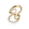 Round Cut White Sapphire Modern Wave Ring