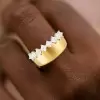 3ctw Princess Cut Matte Modern Wedding Band