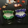 3ctw Ruby and White Sapphire Cluster Cocktail Ring