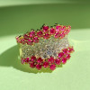 3ctw Ruby and White Sapphire Cluster Cocktail Ring