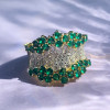 3ctw Ruby and White Sapphire Cluster Cocktail Ring