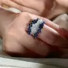 3ctw Ruby and White Sapphire Cluster Cocktail Ring