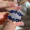 3ctw Ruby and White Sapphire Cluster Cocktail Ring