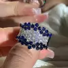 3ctw Ruby and White Sapphire Cluster Cocktail Ring