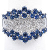 3ctw Ruby and White Sapphire Cluster Cocktail Ring