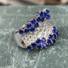 3ctw Ruby and White Sapphire Cluster Cocktail Ring