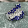 3ctw Ruby and White Sapphire Cluster Cocktail Ring