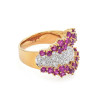 3ctw Ruby and White Sapphire Cluster Cocktail Ring