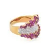 3ctw Ruby and White Sapphire Cluster Cocktail Ring