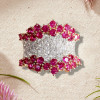 3ctw Ruby and White Sapphire Cluster Cocktail Ring